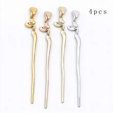 1pc/2pcs/4pcs Abstract Twisted Wave Hair Stick, Minimalist Decorative Hair Pin, Atmosphere Hair Accessory, Suitable For Daily Wear And Party, Random 1pc - 4 Pieces - View 1