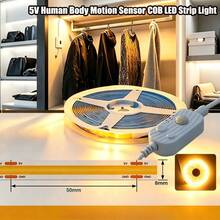 Acosh Neon Lampu Bawah Kabinet OFFICE 3000K, 320 LED/M, 5V USB Powered, Sensor Gerak, Dapat Dipotong, Perekat Mandiri, Fleksibel, Cocok untuk Kabinet, Lemari Pakaian, dan Kantor - Putih - View 6