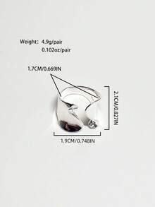 925 Sterling Silver Plated Ring, Women's Couple Minimalist Handmade Oversized Ring, Party Jewelry Gift - Silver - View 6