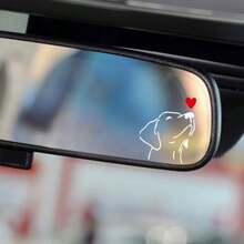1pc Creative Personalized Cute Dog Heart Car Rearview Mirror Decorative Sticker/Waterproof Sun-Proof Decorative Sticker/Laptop, Water Bottle Decorative Sticker - Dog Heart Sticker - View 2