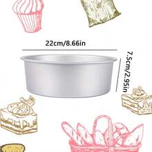 1pc/4pcs Detachable Bottom Aluminum Round Cake Baking Pan - Multi-Size Layer Cake Suitable For Holiday Cakes, Weddings, Parties, Mother's Day, Valentine's Day And Other Occasions - Multicolor - View 18