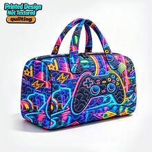Quilted Storage Bag, Creative Cross-Embossed Large Capacity Travel Tote Bag, Game Pattern Hand Luggage Bag, Large Capacity Tote Bag Suitable For Travel And Vacation Multi-Purpose Crossbody - one-size - View 8