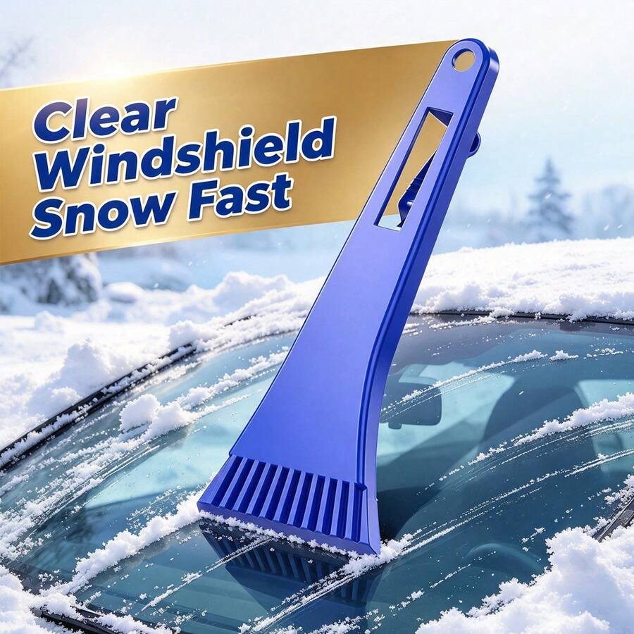 Blue Portable Car Snow & Ice Scraper, Windshield Ice Scraper, Car Window Plastic Ice Scraper - A - View 1