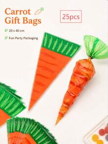 25/50/100pcs Reusable Carrot Pattern Gift Snack Bags, Creative Holiday Candy And Cookie Packaging Bags, Multi-Purpose Gift Wrapping Bags, Suitable For Holiday Celebrations, Party Favors, Baking Snack Storage - Multicolor - View 9