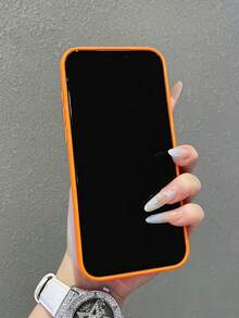 1件極簡霧面橘色親膚無線充電磁吸手機殼，適用於 iPhone 18/18Pro/18promax/17/17Pro/17Promax/16/16Pro/16promax/15/15Pro/15Promax/Air 16 15 14 13 12 Pro Max Plus，軟矽膠背蓋保護殼 - 橘色 - 查看 4
