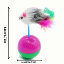 1/3pcs Random Color Plush Cat Teaser Toy Small Mouse - Multicolor - View 4