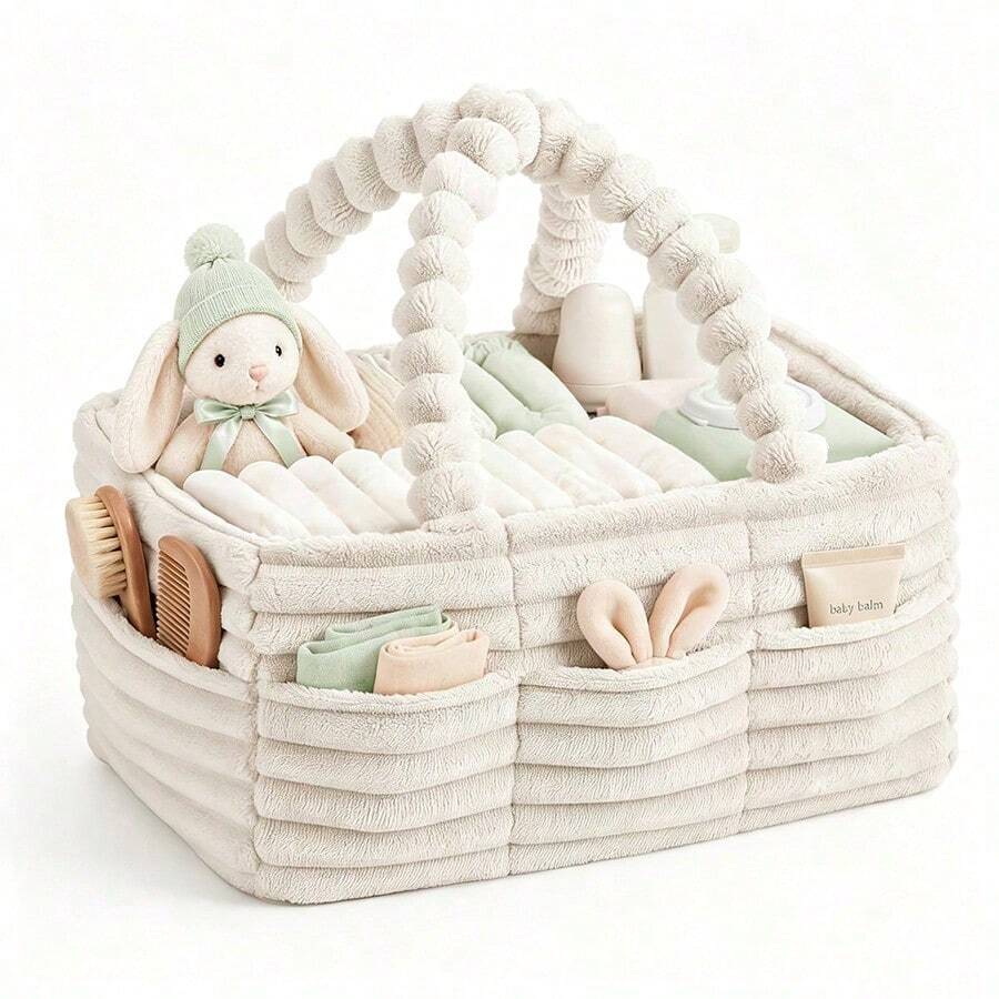 Plush Diaper Storage Bag, Multifunctional Maternity Bag For Moms, Diaper Bag, Mommy Bag - Multicolor - View 1