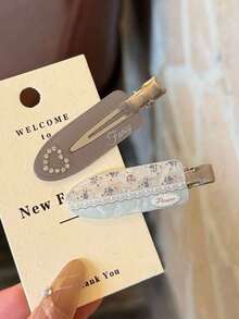 8/4/1-Piece Cute & Sweet Style No-Crease Alligator Hair Clips – Floral/Polka-Dot Designs Or Rhinestone Bows; Perfect For Daily Wear And Dates. - Multicolor - View 5