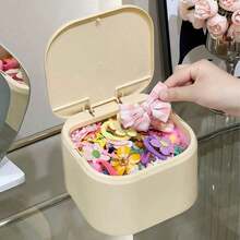 Large Capacity Hair Accessories Storage Box For Hair Clips, Hair Ties, Hair Bands, Jewelry, Desktop Organizer For Girls - Multicolor - View 10