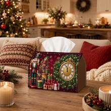 1pc Classic Elegant Christmas Tissue Box | Multi-Functional Christmas Napkin Holder, Suitable For Home, Christmas Car Decor, Nutcracker Soldier Princess Doll - Seasonal Decorative Tissue Box For Living Room - Multicolor - View 8