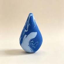 2pcs Dual-Color Wet & Dry Makeup Sponges, Marble Pattern High-Quality Symmetrical Makeup Sponge, High Elasticity Soft Beauty Tool, Foundation Powder Puff - Blue - View 3