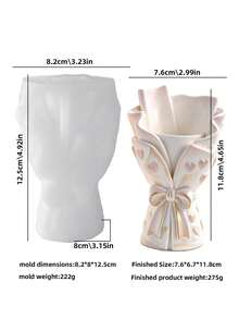 Resin Casting Mold, Silicone Mold For Flower Bouquet Vases, With Three-Dimensional Butterfly Petal Design, A Soft, Durable, Easy To Disassemble, And Reusable Vase Making Tool. Suitable For Resin And Gypsum - Bouquet Vase Mold - View 2