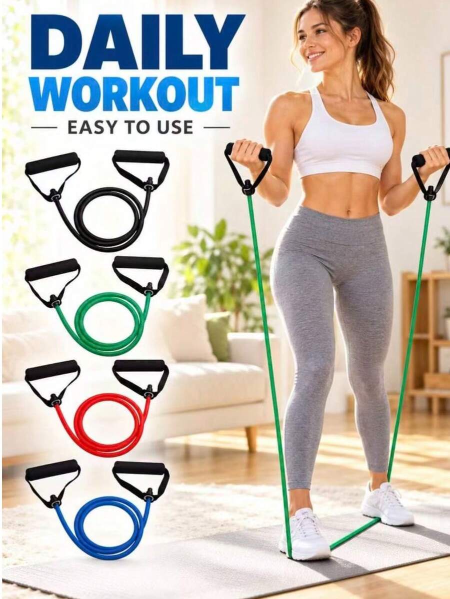 Dây kháng lực có tay cầm, phù hợp tập luyện tại nhà, tập sức mạnh, Pilates và định hình cơ thể - A - Xem 1