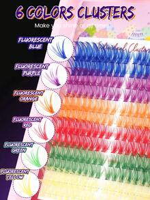 MAANGE 216簇混色貓眼睫毛接片，彩色簇裝睫毛接片 DIY 手工假睫毛，分段式濃密豐盈自貼個人厚捲軟自然外觀，夏季舒適，適合輕薄/濃密/日常妝容，增強女性睫毛的禮物，化妝師工具，軟自然假睫毛接片 DIY 化妝，送給女性的禮物 - D - 查看 4