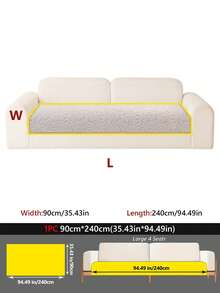 1 Buah Bantal Sofa Hangat Mewah Motif Prancis dari Bulu Sherpa untuk Musim Gugur/Dingin, Tahan Kotoran Hewan Peliharaan, Anti Selip, dan Pelindung Sofa, Cocok untuk Sofa 1-4 Dudukan. - Krem - View 12