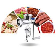 Picadora De Carne Manual - Procesador De Alimentos Manual Resistente - Picadora De Carne Para Hogar,Cocinas De Apartamento Residencia Pollo Pimiento Champiñon - Plateado - Ver 4