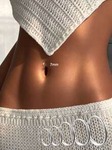 1pc S925 Sterling Silver Minimalist Elegant Navel Ring, Multiple Sizes Available, Suitable For Women - The Perfect Gift For Mothers On Valentine's Day And Mother's Day - Single Smooth Surface - View 1