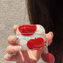 Creative Autumn Ink Splatter Line Apple Bluetooth Earphone Protective Case Compatible With Airpods 1/2/3/4/New 5th Gen Pro 1/2/3/4 All Models With Pendant - Clear - View 2