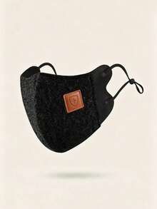 1pc Unisex 3D Teddy Fleece Winter Face Mask, Leather Label Decor, Adjustable Ear Loops, Windproof Breathable Warm Face Cover, Suitable For Commuting, Cycling And Outdoor Activities - Teddy Fleece - View 10