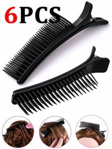 6/4pcs Comb Shaped Partition Clip, Professional Salon Tool, Suitable For Home And Hair Salon Perming, Dyeing, Slicing, Duckbill Clip, Styling Tool - Multicolor - View 11