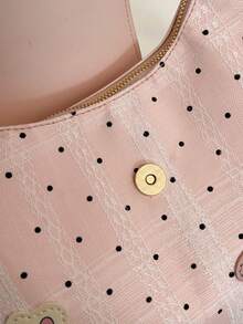 2026 New Sweet Polka Dot Applique Shoulder Bag, Soft PU Large Capacity, Girly Style Tote Bag For Travel And Commute - Shoulder Bag - View 7