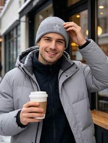 1/2/3pcs Men's Knitted Star Embroidery Beanie, Fashion Street Ski Hat, Windproof Warm Versatile Cold Weather Outdoor Cycling Hat - Multicolor - View 6