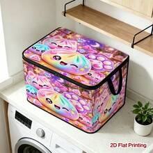 1PC Cat Pattern Zippered Flap Foldable Storage Box - Suitable For Toy Organization, Underbed Storage, Book Storage, Cosmetics, Hair Styling Tools, Student Back To School Storage, Office, Home Organization, Clothing, Blankets, Daily Essentials Large Capacity Storage - A - View 5