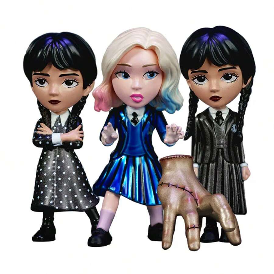 Figur Logam Simba, & Enid Sinclair 2,5 inci – Patung Koleksi Resmi Keluarga Addams, Hadiah untuk Penggemar - MultiWarna - View 1
