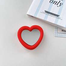 Colorful Heart-Shaped Phone Stand, Adhesive Phone Back Support Bracket With Mirror, Heart-Shaped Phone Holder, Multi-Function Telescopic Stand - Multicolor - View 11