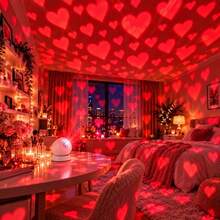 LED Rotating Heart Projection Light - Dynamic Rotating Projection, 360° Adjustable, USB Powered Heart-Shaped Lamp, Suitable For Bedroom, Living Room, Party, Proposal, Wedding Decoration, Floor/Ceiling, Valentine's Day, Halloween, Christmas Atmosphere Light - Romantic Projector - View 3