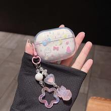 Cute Fresh Bowknot Anti-Drop Soft Shell Transparent Earphone Case + Pink Hanging Key Chain Compatible With Huawei FreeBuds SE2/SE3/SE4/6i/7i/FreeClip2/FreeClip 2 Collector's Edition Wireless Bluetooth Earphone Case - Fresh Bow - View 4