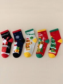 4 Pairs/5 Pairs/8 Pairs Kids Multi-Color Christmas Socks, Autumn/Winter New Style Halloween Cute Mid-Calf Socks, Children Socks, Girls Socks, Boys Socks - Multicolor - View 23