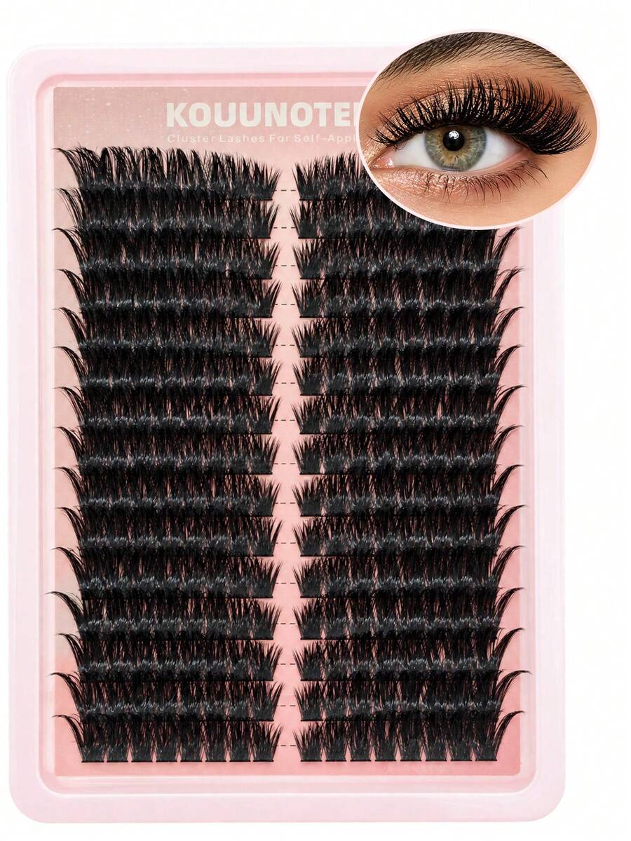 240PCS D Curl Wispy Cat Eye Lash Clusters, Reusable Individual False ...