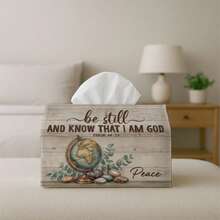 1pc Scripture Tissue Box, Inspirational Quote Tissue Holder, Home Decor Tissue Box, Living Room Desktop Storage Box, Office Bedroom Tissue Box, Multiple Styles Available, Christian Prayer Gift, Bathroom Kitchen Decor, Funny Faith Sayings - Multicolor - View 7