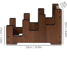 Black Walnut Wood Electric Guitar Stand Floor Multi-Layer Can Hold 3 Bass/Acoustic Guitars Home Space-Saving Display Rack Walnut Color With Anti-Collision Soft Pads Musical Instrument Storage Rack - Coffee Brown - View 5