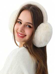 1pc Winter Foldable Plush Earmuffs, Designed For Women, Featuring Cute Adjustable Headband, Lined With Soft Warm Fur Material, Essential Outdoor Accessory For Cold Weather - Multicolor - View 8