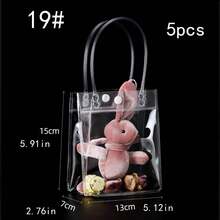 50pcs Transparent PVC Reusable Waterproof Stain-Resistant Tote Bags, Perfect For Party Favors, Holiday Shopping And Small Business Packaging - Gift Bag - View 23