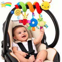1 buah Mainan Gantung Spiral Bayi, Mainan Aktivitas Hewan Plush Warna-warni untuk Kereta Dorong dan Kursi Mobil dengan Cincin Kerincingan, Mainan Sensori Lembut di Samping Tempat Tidur, Cocok untuk Bayi Baru Lahir, Balita, Laki-laki dan Perempuan - Kuning - View 3
