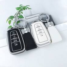 1 Pc Key FOB Cover Case With Keychain For 2018-2022 For RAV4 For Camry For Corolla For Avalon For Prius For GT86 For Highlander Anti Fall, Dust-Proof, Exquisite High-End Keybag Suitable For Women - KY31 - View 5