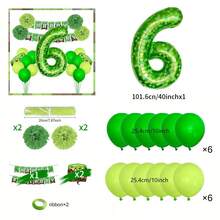 22pcs Birthday Decorations, Game Theme Happy Birthday Banner, 40 Inch Green Pixel Miner Number Balloons And Pixel Cube Foil Balloons, For Pixel Party Decor, Ultimate Party Supplies Kit With Balloons And Birthday Number (1-9) Signs - Multicolor - View 18
