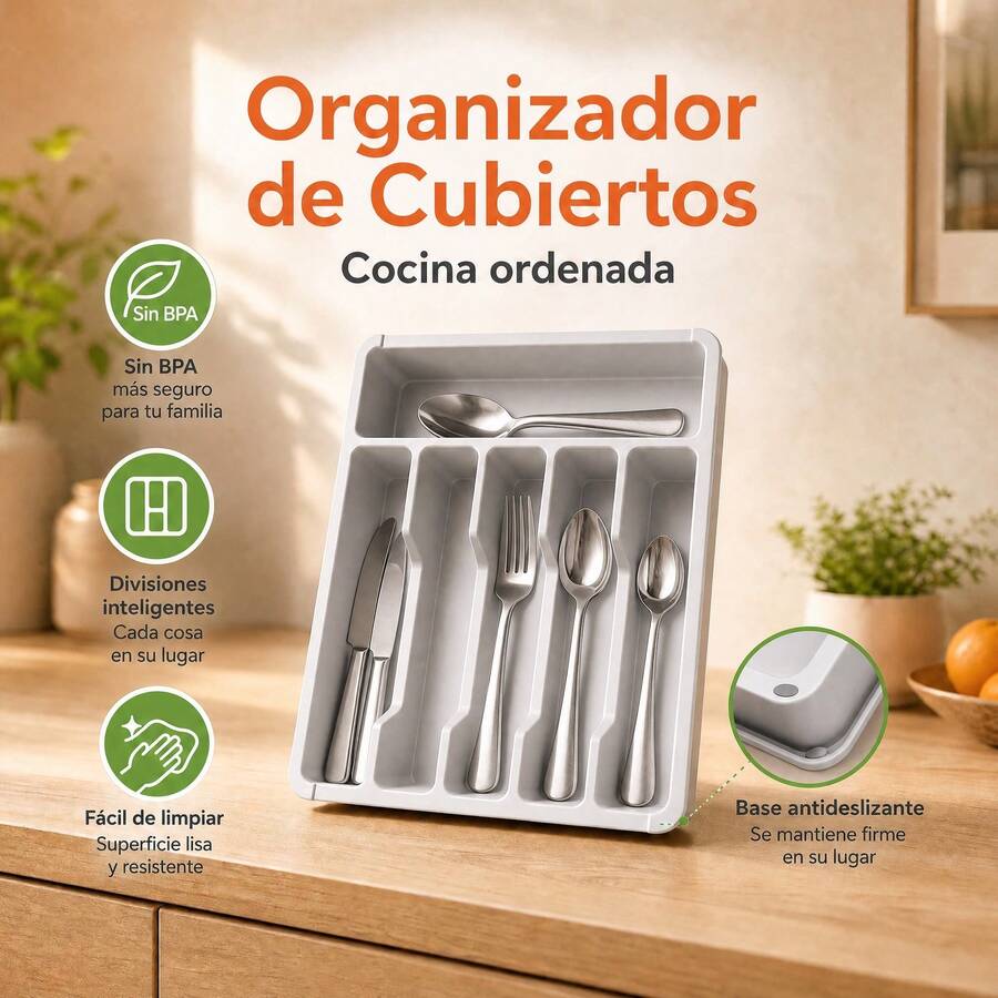 Flatware Storage - Grey - View 1