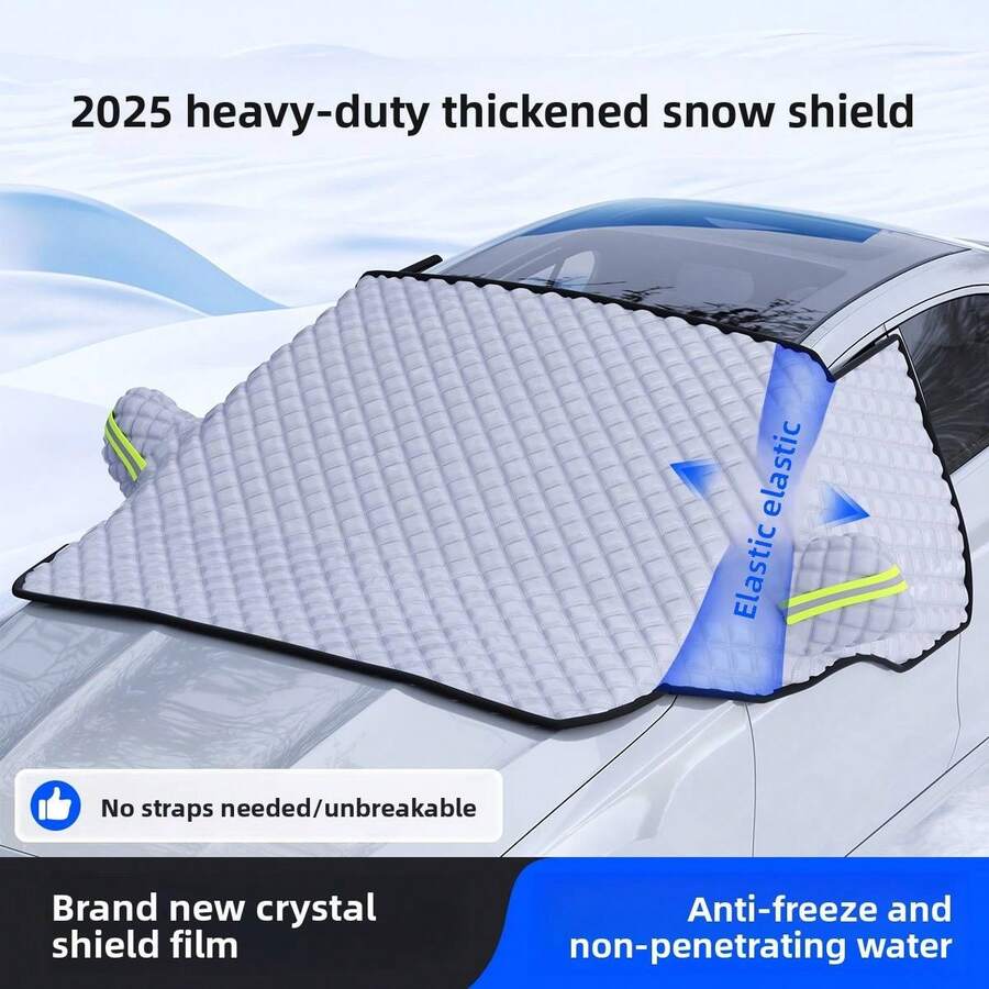 1PC Magnetic Car Windshield Cover, Half-Cover Design, Winter Frost And Snow Protection, Sunshade Shield For Front Windshield, Universal Fit Automotive Accessory For Cars And SUVs, All-Season Weather Protection, Winter Car Essentials - Multiple Styles - View 1