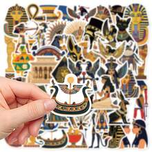 50pcs Ancient Egyptian Stickers For Decorating Planner, Diary, Scrapbook, Planner, Suitcase, Guitar, Skateboard, Manual, Notebook, Tablet, Water Bottle, Phone - Multicolor - View 8