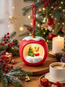 1pc Christmas Apple Night Light, Suitable For Home, Desk And Christmas Tree | Soft Warm Light, Create Holiday Atmosphere Christmas Decoration Christmas Tree Gift Decoration Thanksgiving Wedding Home Decor - Multicolor - View 1
