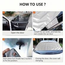 1pc All-Season Foldable Car Cover And Sunshade Curtain - Heavy Duty Snowproof, Windproof, UV-Resistant With Transparent View - Suitable For Sedan, SUV, Truck - Handles Heavy Snow And Extreme Cold - Convenient Storage Design - Multi-Functional Vehicle Accessory - D - Multi-color - View 9