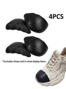 2 Pairs Unisex PU Soft Anti-Friction Padded Shoe Inserts, Pointed Toe & Round Toe Thickened Half-Size High Heel Shoe Pads, Toe Cap Inserts For Shoes And Boots Accessories - Black - View 6
