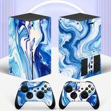 Cross-Border Hot-Selling 5pcs Blue Ocean Fluid Pattern Full Coverage Game Console Stickers, Dust-Proof And Wear-Resistant - View 7