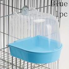 Bañera transparente para aves, resistente a salpicaduras, con ducha de polipropileno para loros, loros amorosos y conures, y con asa de fácil agarre. - blanco - Ver 8
