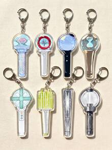 1pc K-POP Light Stick Keychain, Mini Acrylic Light Stick Keychain, Perfect Gift For Fans, Easy To Carry And Collect, K-POP Light Stick Keychain, Gift, MOA Keychain, Carat Merchandise, Stay Accessories, TWICE/Once Gift, Light Stick, ARMY Collectibles - Multicolor - View 1