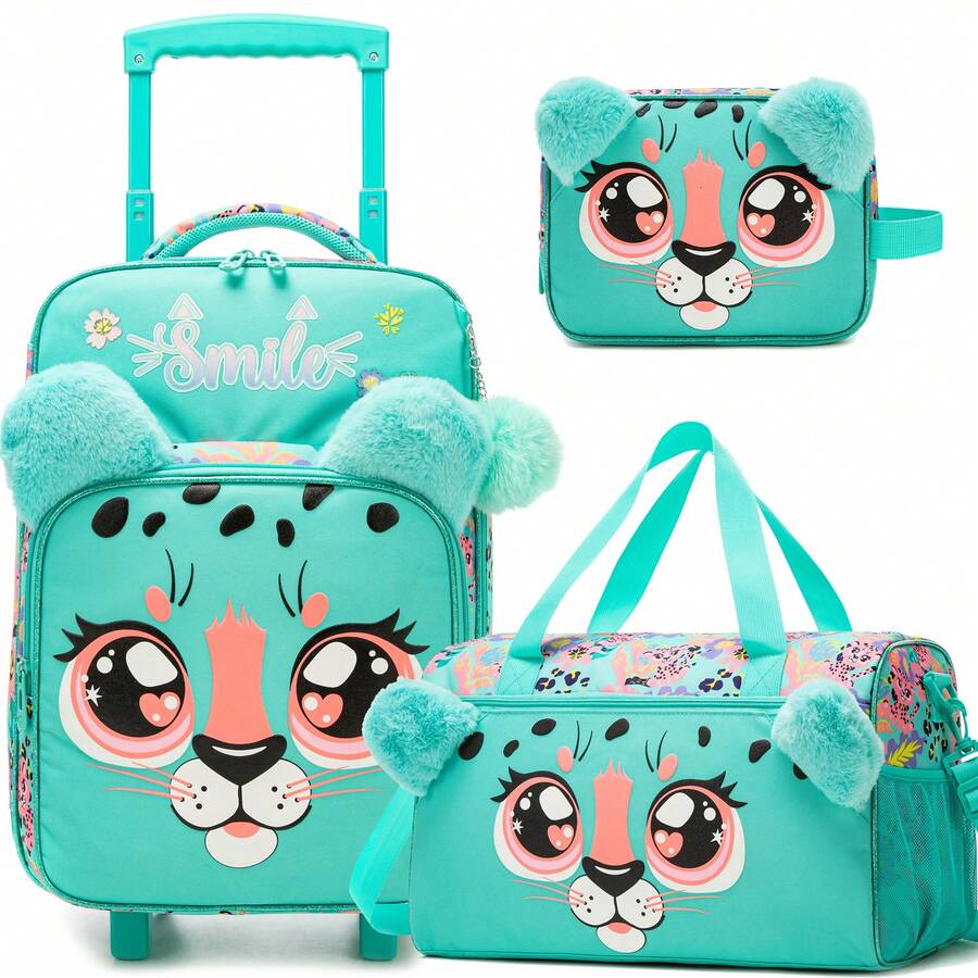 Girls Luggage With Wheels Suitcases Travel Softside Suitcases 16" Carry On Suitcase With Duffle Bag Luggage Sets - Three-piece Travel Suitcase Set - View 1